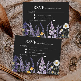 Cartão RSVP Casamento Rústico de Flores Silvestres Elegantes P