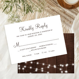 Cartão RSVP Casamento rústico de madeira de celeiro no campo