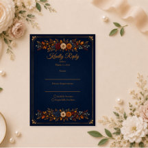 Casamento Rústico de Outono com Azul Marinho