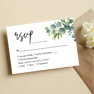 Cartão RSVP Casamento Sage Eucalyptus Woodland