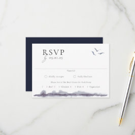Cartão RSVP Casamento Serene Landscape Watercolor