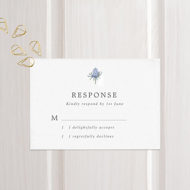 Cartão RSVP Casamento Simples Azul (Criador carregado)