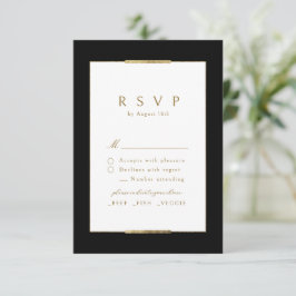 Cartão RSVP Casamento Simples Clássico Preto Elegance com Mold