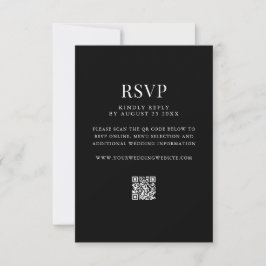 Cartão RSVP Casamento Simples com Código QR Moderno