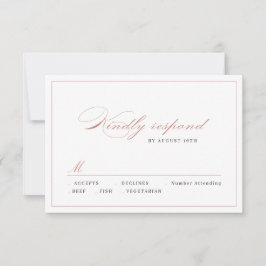 Cartão RSVP Casamento Simples com Script de Elegância Clássica