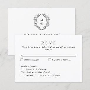 Cartão RSVP Casamento Simples da Terra Botânica do Monograma