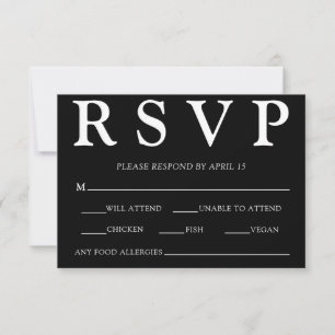 Cartão RSVP Casamento Simples de Aestética de Dinheiro Mínimo