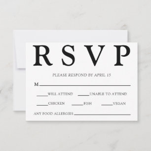 Cartão RSVP Casamento Simples de Aestética de Dinheiro Mínimo 