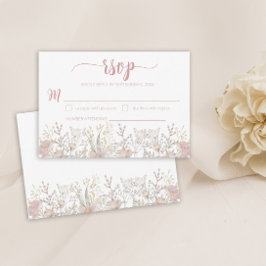 Cartão RSVP Casamento Simples de Flor Selvagem Boho