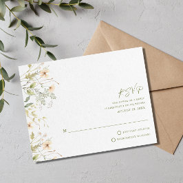 Cartão RSVP Casamento Simples de Flores Selvagens
