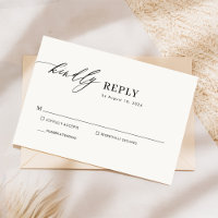 Casamento Simples de Script Chic Preto e Branco