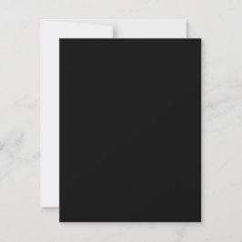 Cartão RSVP Casamento simples de Vazio preto Semibrilho de 4,2