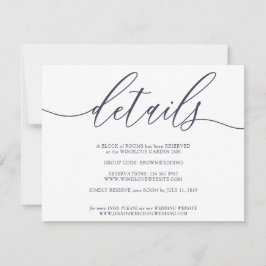Cartão RSVP Casamento Simples Detalhes Limpos Azul-Marinho
