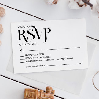 Cartão RSVP Casamento Simples e Elegante