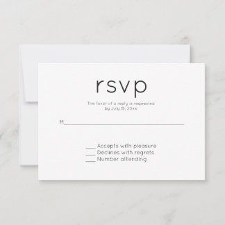 Cartão RSVP Casamento simples e moderno