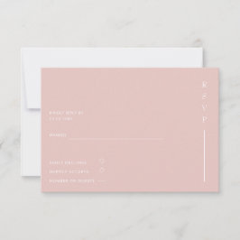 Cartão RSVP Casamento Simples Elegante Mínimo de Blush Moderno