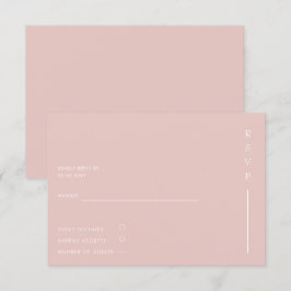 Cartão RSVP Casamento Simples Elegante Mínimo de Blush Moderno