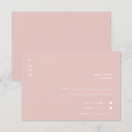 Cartão RSVP Casamento Simples Elegante Mínimo de Blush Moderno