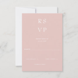 Cartão RSVP Casamento Simples Elegante Mínimo de Blush Moderno
