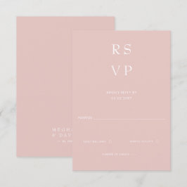 Cartão RSVP Casamento Simples Elegante Mínimo de Blush Moderno