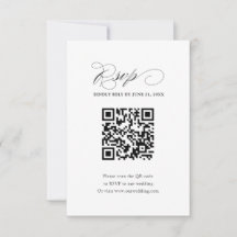 Casamento Simples em Preto e Branco com QR Code