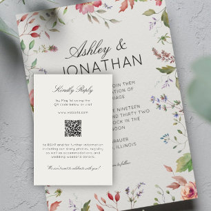 Cartão RSVP Casamento Simples, Eterno de Alabastro Selvagem