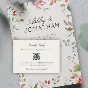 Cartão RSVP Casamento Simples, Eterno de Alabastro Selvagem