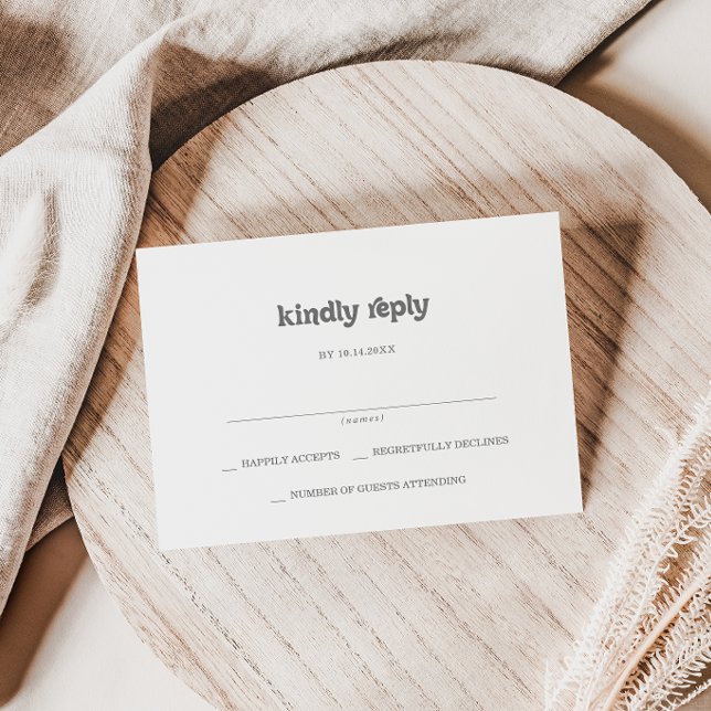 Cartão RSVP Casamento Simples Formal (Criador carregado)