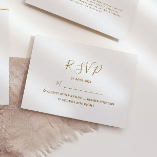 Cartão RSVP Casamento Simples Minimalista