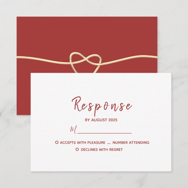 Cartão RSVP Casamento Simples Moderno (Frente/Verso)