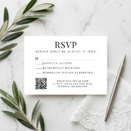 Cartão RSVP Casamento Simples Moderno