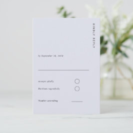 Cartão RSVP Casamento Simples Moderno Azul Claro Minimalista &