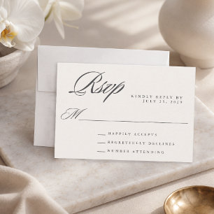 Cartão RSVP Casamento Simples Moderno e Elegante