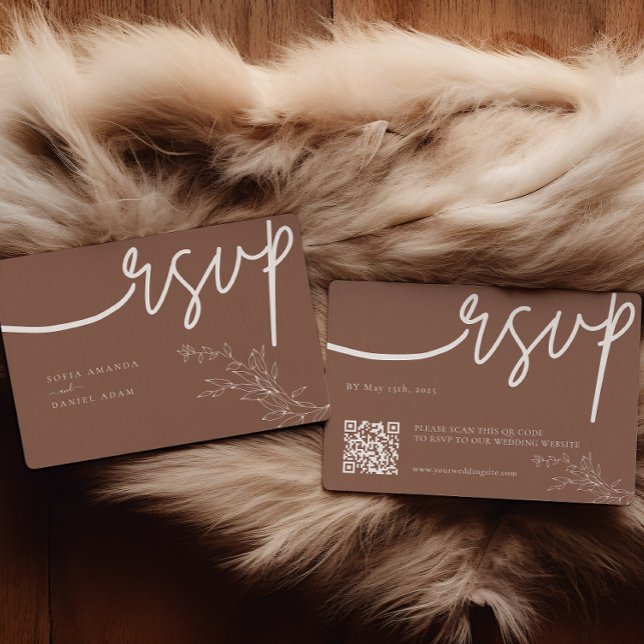 Cartão RSVP Casamento Simples Moderno Mínimo (Criador carregado)