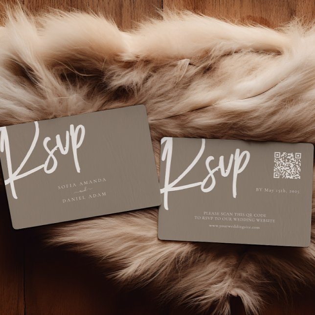 Cartão RSVP Casamento Simples Moderno Mínimo (Criador carregado)