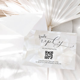 Cartão RSVP Casamento Simples Moderno QR