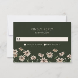 Cartão RSVP Casamento Simples Moderno Verde