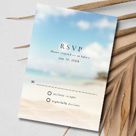 Cartão RSVP Casamento Simples na Praia