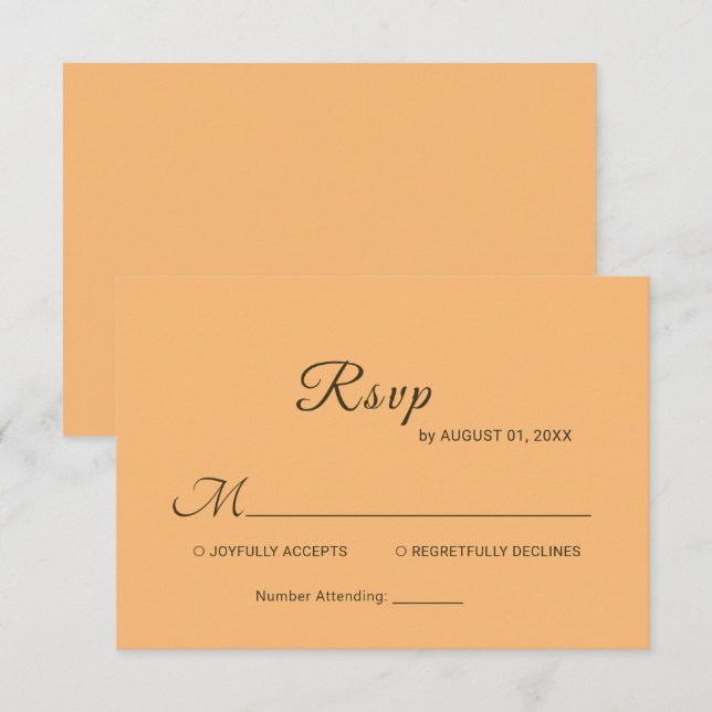 Cartão RSVP Casamento Simples por Monograma Elegante (Frente/Verso)