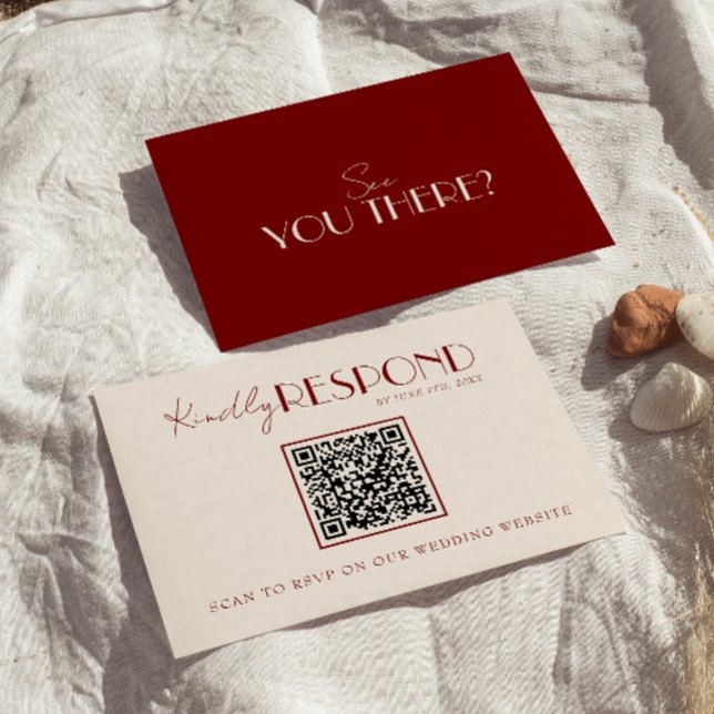 Cartão RSVP Casamento sofisticado e atemporal em burgundy e ma (Criador carregado)