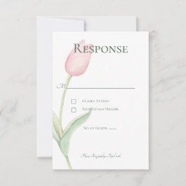 Cartão RSVP Casamento Solo Tulip Rosa
