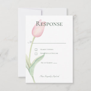 Cartão RSVP Casamento Solo Tulip Rosa