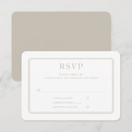 Cartão RSVP Casamento Taupe Formal Elegante Moderno
