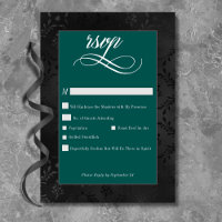Casamento Teal Negro Negro Escuro Satin Damask