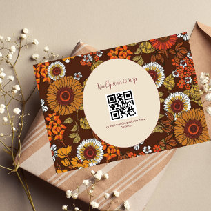 Cartão RSVP Casamento Terracota Retro Vintage Anos Sessenta