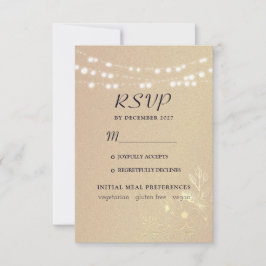 Cartão RSVP Casamento Tipografia Dourado Rosa