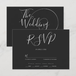 Cartão RSVP Casamento tipografia roteiro moderno minimalista