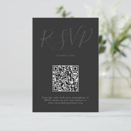 Cartão RSVP Casamento tipografia roteiro moderno minimalista