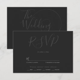 Cartão RSVP Casamento tipografia roteiro moderno minimalista