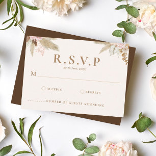 Cartão RSVP Casamento Tropical de Boho Moderno Exótico